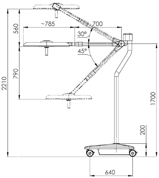 Операционный передвижной светильник Merivaara Q-Flow Mobile